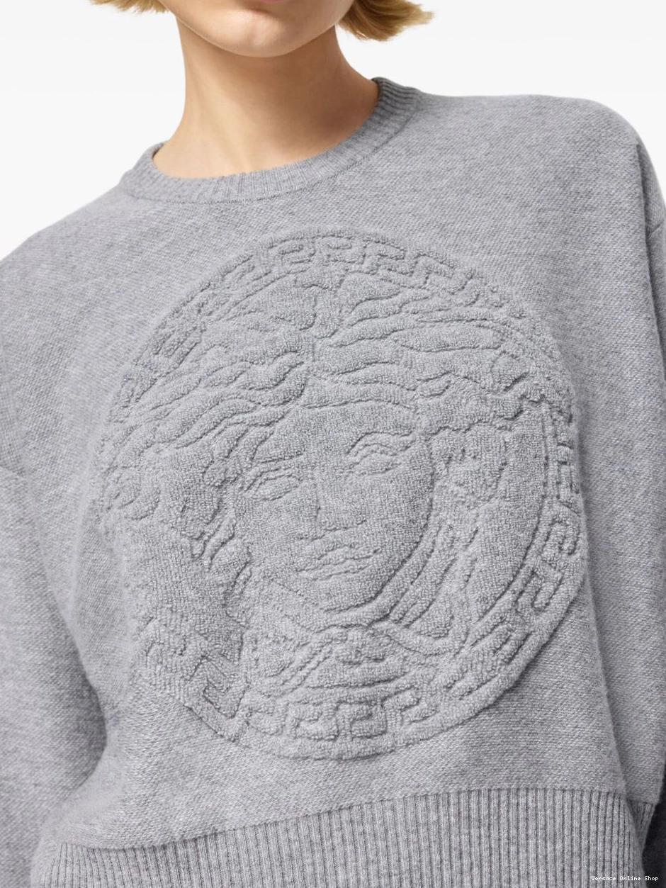 Cheap Women Versace wool-blend Medusa sweater 0713